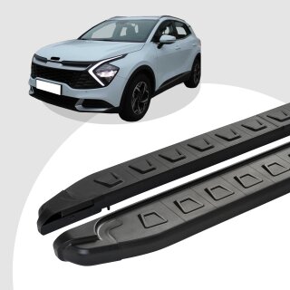Trittbretter passend für Kia Sportage ab 2021 (Model: NEWS, Farbe: Schwarz) mit ABE