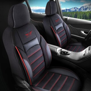 Hochwertige Sitzbezüge für BMW 1er (Schwarz-Rot) - RoyalClass