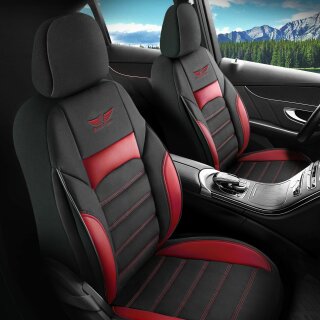 Sitzbezüge passend für für Ford Fiesta (Schwarz-Rot)