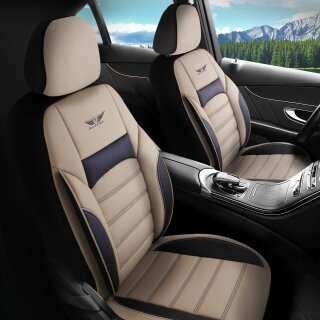 Sitzbezüge passend für für Renault Modus (Beige-Schwarz)