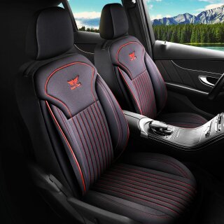 Hochwertige Sitzbezüge für Audi A2 (Schwarz-Rot) - RoyalClass