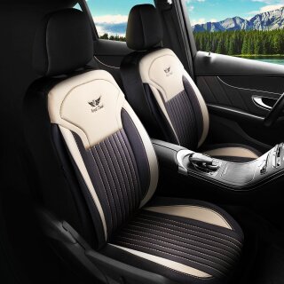 Sitzbezüge passend für für Seat Leon (Beige-Schwarz)