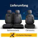 Sitzbez&uuml;ge passend f&uuml;r VW T5 T6 T6.1 (2+1 Sitzbank in Schwarz-Grau)