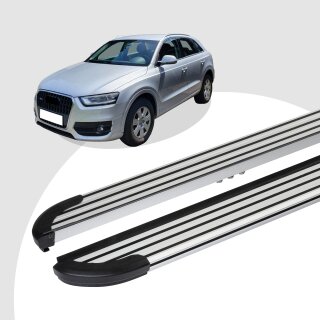 Trittbretter passend für Audi Q3 ab 06/2011-07/2018 (Model: LINX, Farbe: Silber) mit ABE