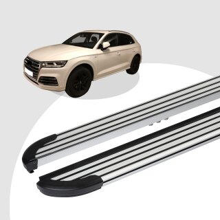 Trittbretter passend für Audi Q5 ab 08/2008-12/2016 (Model: LINX, Farbe: Silber) mit ABE