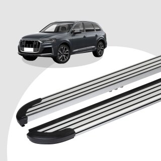 Trittbretter passend für Audi Q7 ab 01/2015 (Model: LINX, Farbe: Silber) mit ABE