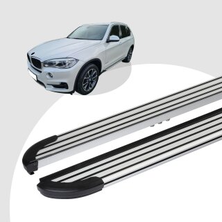 Trittbretter passend für BMW X5 ab 02/2006-06/2013 (Model: LINX, Farbe: Silber) mit ABE