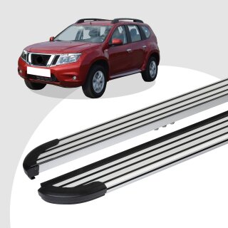 Trittbretter passend für Nissan Terrano 3 ab 04/2010-12/2017 (Model: LINX, Farbe: Silber) ABE