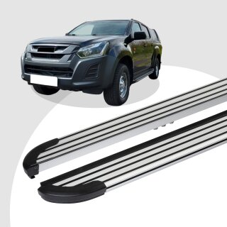 Trittbretter passend für Isuzu D-MAX ab 06/2012 (Model: LINX, Farbe: Silber) mit ABE