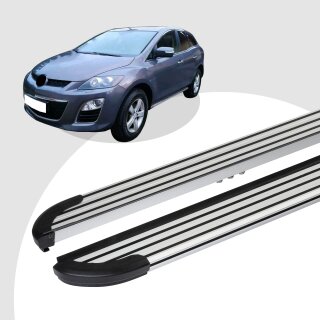 Trittbretter passend für Mazda CX-7 ab 06/2006-12/2014 (Model: LINX, Farbe: Silber) mit ABE