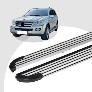 Trittbretter passend für Mercedes GL-Klasse ab 09/2006-06/2012 (Model: LINX, Farbe: Silber)