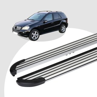 Trittbretter passend für Mercedes ML W164 ab 07/2005-12/2011 (Model: LINX, Farbe: Silber) ABE