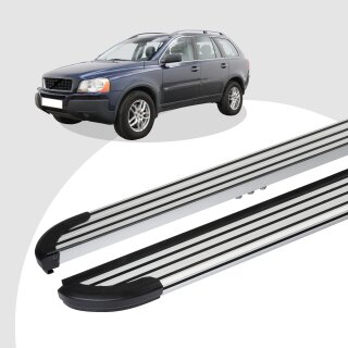 Trittbretter passend für Volvo XC90 ab 06/2002-12/2014 (Model: LINX, Farbe: Silber) mit ABE