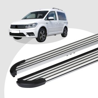 Trittbretter passend für VW Caddy ab 03/2004-05/2015 (Model: LINX, Farbe: Silber) mit ABE