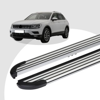 Trittbretter passend für VW Tiguan ab 01/2016 (Model: LINX, Farbe: Silber) mit ABE