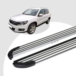 Trittbretter passend für VW Tiguan ab 09/2007-12/2016 (Model: LINX, Farbe: Silber) mit ABE