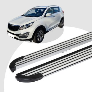 Trittbretter passend für Kia Sportage ab 2015 - 2021 (Model: LINX, Farbe: Silber) mit ABE