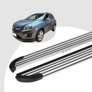 Trittbretter passend für Chevrolet Trax ab 12/2012 (Model: LINX, Farbe: Silber) mit ABE