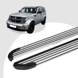 Trittbretter passend für Dodge Nitro ab 09-2006-12/2012 (Model: LINX, Farbe: Silber) mit ABE