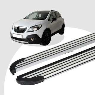 Trittbretter passend für Opel Mokka ab 06/2012-08/2016 (Model: LINX, Farbe: Silber) mit ABE