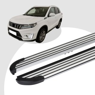 Trittbretter passend für Suzuki Vitara ab 02/2015 (Model: LINX, Farbe: Silber) mit ABE