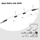 Dachreling passend f&uuml;r Opel Zafira Life L3 lang Fl&uuml;gelt&uuml;ren ab 2019 (Aluminium) mit ABE