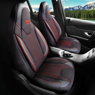 Sitzbezüge (Pilot) passend für Hyundai i30 (Schwarz-Rot) 6.2