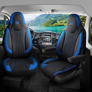 Sitzbezüge passend für PLA Wohnmobil (Schwarz-Blau) Pilot 6.5
