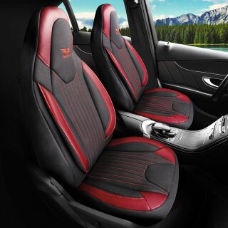 Sitzbezüge (Pilot) passend für Audi A6 (Schwarz-Rot) 6.12