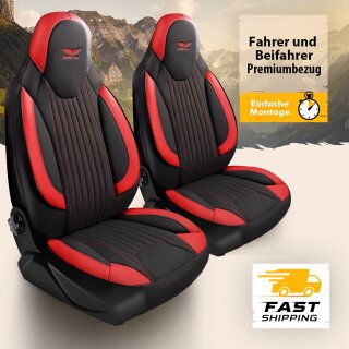 Sitzbezüge passend für Nissan Qashqai (Pilot - Schwarz-Rot)