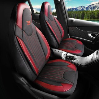 Sitzbezüge (Pilot) passend für Opel Vivaro (Schwarz-Rot) 6.12