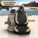 Sitzbez&uuml;ge (Pilot) passend f&uuml;r Seat Altea (Schwarz-Beige) 6.13