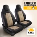 Sitzbez&uuml;ge (Pilot) passend f&uuml;r Mercedes Benz W124 S123 (Schwarz-Beige) 7.13