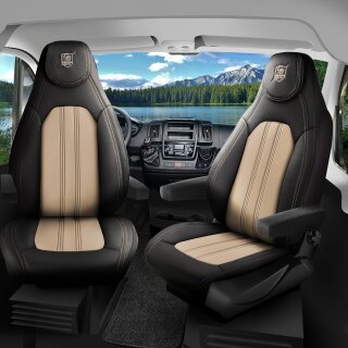 Sitzbezüge (Pilot) passend für Seat Altea (Schwarz-Beige) 7.13