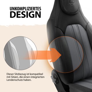 Sitzbezüge (Pilot) passend für Mercedes Benz V-Klasse (Schwarz-Grau)
