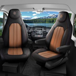 Sitzbezüge passend für Challenger Wohnmobil (Braun-Schwarz) Pilot 7.8