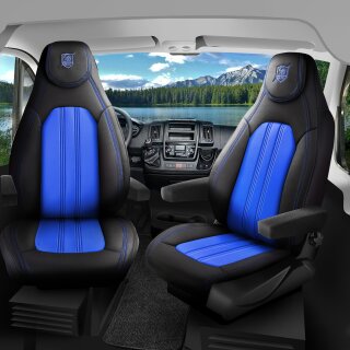 Sitzbezüge passend für Chausson Wohnmobil (Schwarz-Blau) Pilot 7.5