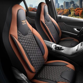 Sitzbezüge passend für PLA Wohnmobil (Schwarz Braun) Pilot 8.14