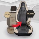 Sitzbez&uuml;ge (Pilot) passend f&uuml;r Peugeot 607 (Schwarz Beige) 8.13