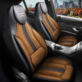 Sitzbezüge (Pilot) passend für Volvo XC90 (Schwarz Braun) 9.14
