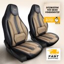 Sitzbez&uuml;ge (Pilot) passend f&uuml;r Peugeot Boxer (Schwarz Beige) 9.13