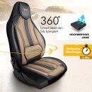 Sitzbez&uuml;ge passend f&uuml;r Nat&uuml;rliche Reisemobile Wohnmobil (Schwarz Beige) Pilot 9.13