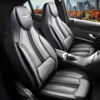 Auto Sitzbezüge für Audi A3 in Schwarz Grau Pilot 9.2