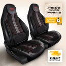 Sitzbez&uuml;ge (Pilot) passend f&uuml;r Seat Leon (Schwarz-Rot) 9.1