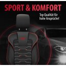 Sitzbez&uuml;ge passend f&uuml;r Citroen C3 (Schwarz-Rot) Komplett