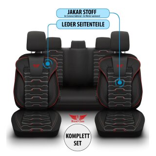 Sitzbezüge passend für Ford Fiesta (Schwarz-Rot) Komplett