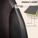 Sitzbez&uuml;ge (Pilot) passend f&uuml;r VW Tiguan (Schwarz-Rot) 9.1