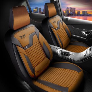 Sitzbezüge passend für für Opel Grandland X (Braun-Schwarz)