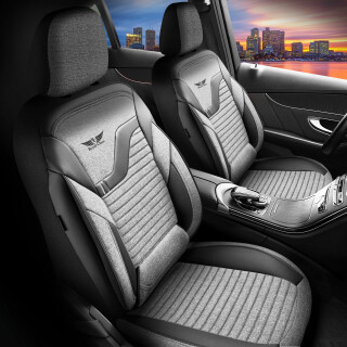 Sitzbezüge passend für für Honda Jazz (Grau-Schwarz)