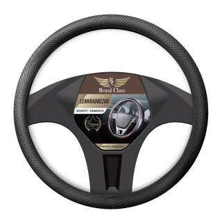 Lenkradbezug aus Kunstleder Universal für 37-39cm durchmesser, Schwarz